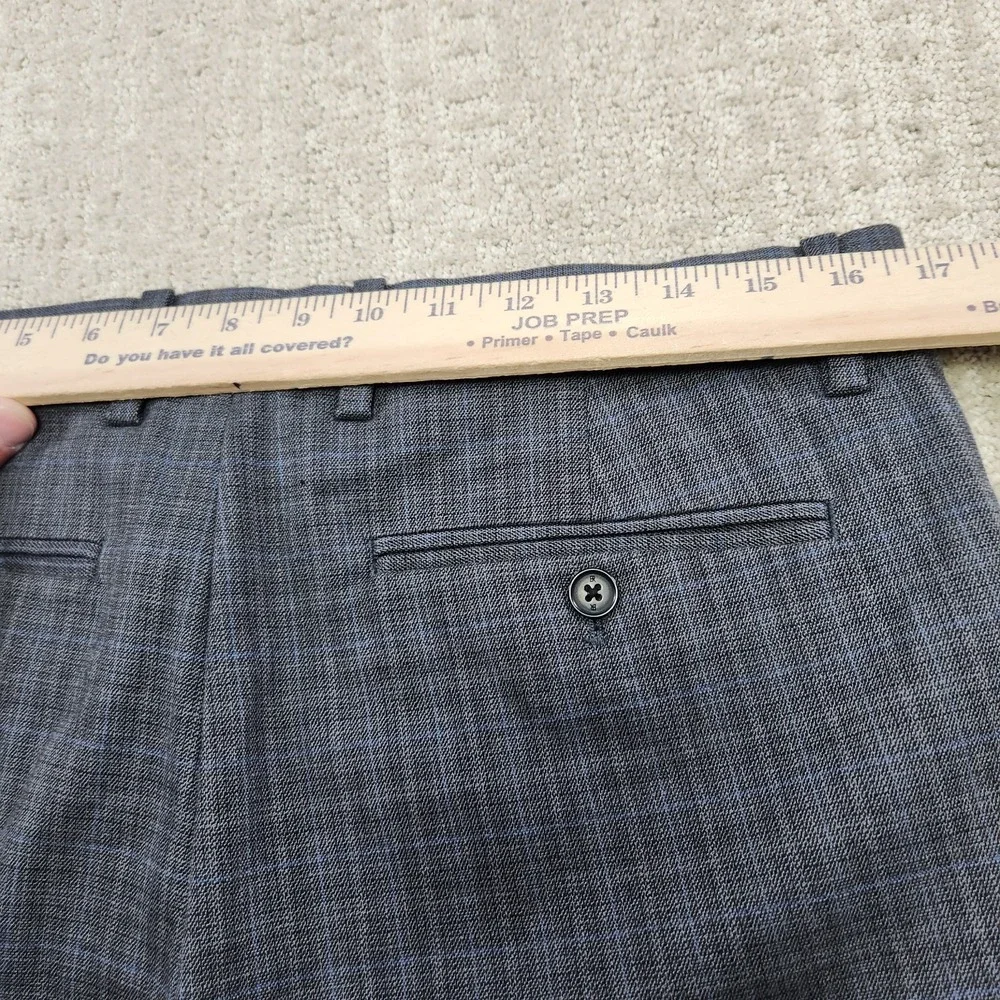 Banana Republic Pants Men 32x27 *READ Slim Ankle Tapered Plaid Trouser Gray